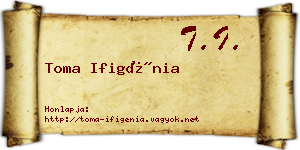 Toma Ifigénia névjegykártya
